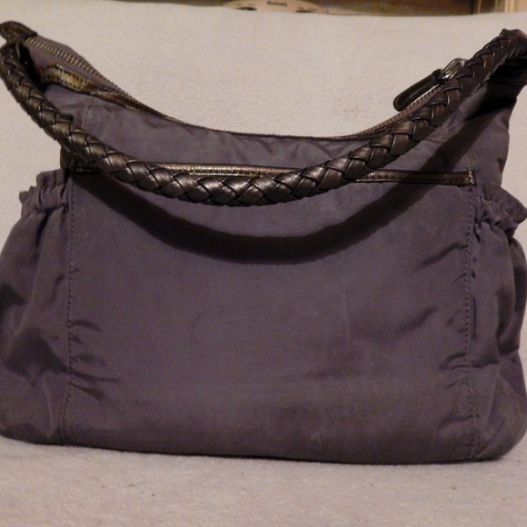 "BRIGHTON"  grey nylon hand bag. - Picture 2 of 5